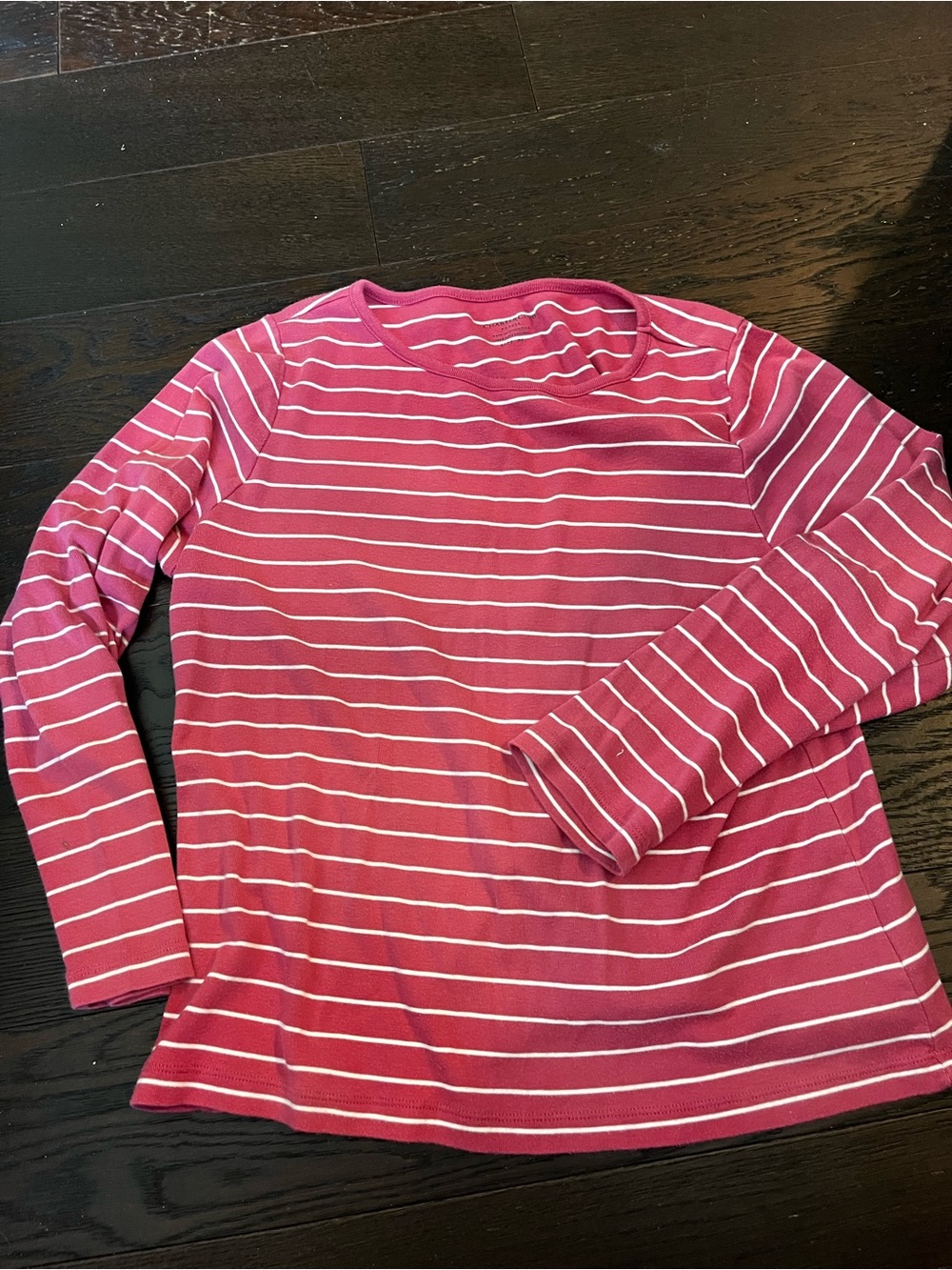 Charter Club Pink & White Striped Long-Sleeve Top
